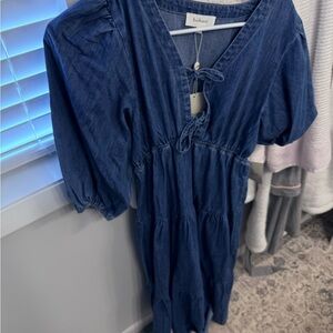 Bohme Blue Denim Midi Dress